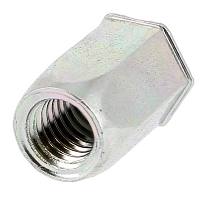 Écrou Noyé RIVKLE® en Acier Zingué à Fût Hexagonal Ouvert, Cote de Perçage Poucique (Tête Fine)